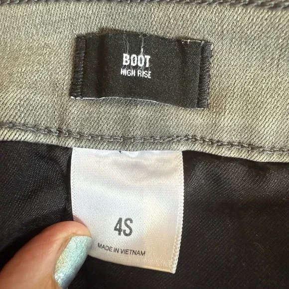 Express Light Gray High Rise Bootcut Women's Jeans - Picture 4 of 4